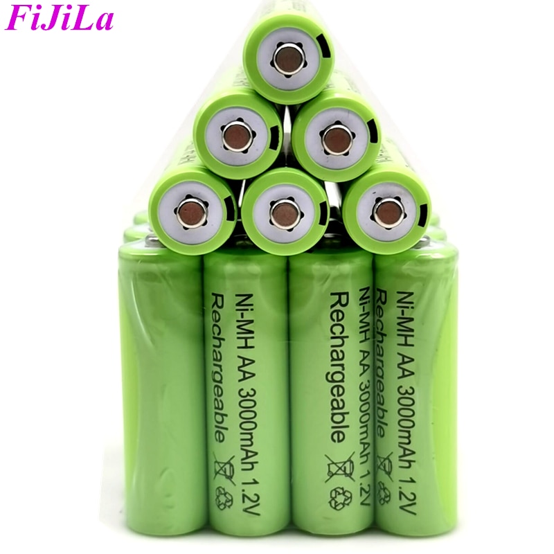 AA 1.2V 3000mAh NiMH 1.2V Rechargeable Batteries Green Battery Garden Solar Lamp LED Flashlight Lantern Lamp Torch