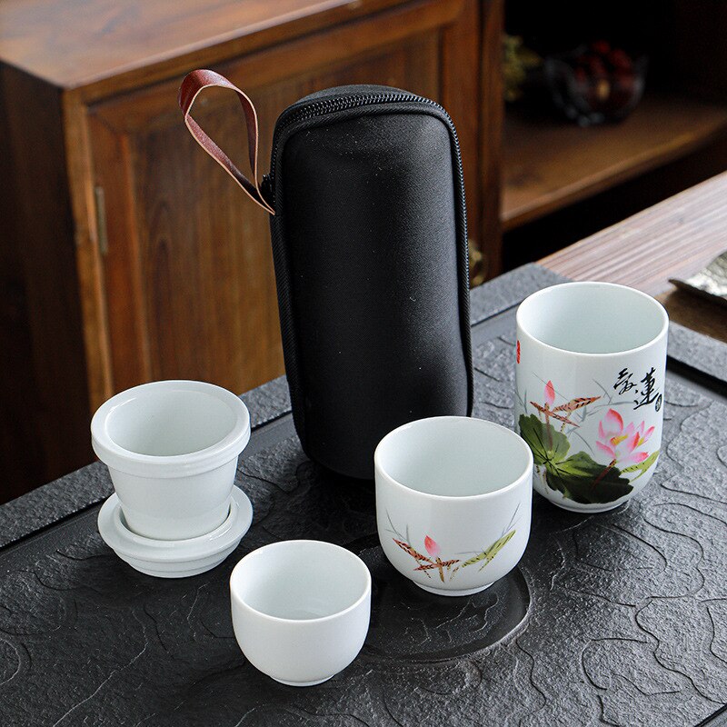 Japanese tea set ceramic tea set tea pot set Portable one pot two cup teapot teacup Ceramic travel tea set kung fu tea set