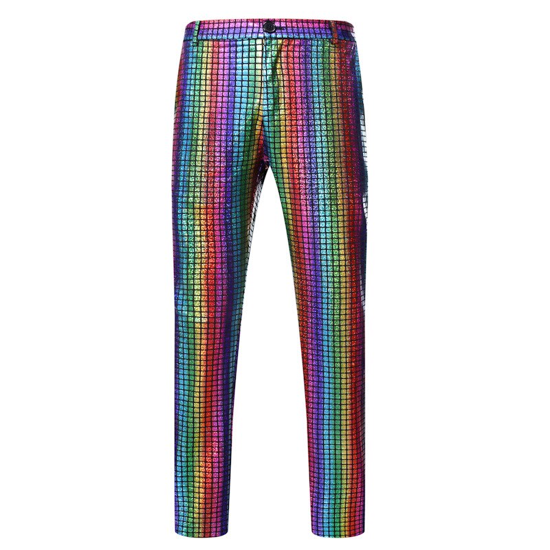 Fashionable New Men's Sequin Hot Stamping Suit Disco Cosplay Party Stage Nightclub Shiny and Cool Performance Suit Set SizeS-3XL