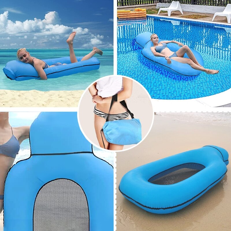 Pool Floats Inflatable Folaties, Floating Pool Lounger Chair Swimming Raft Lake Hammock Toys for Adults &amp; Kids