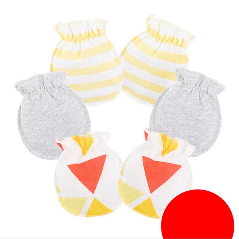 Katoenen Baby Wanten Handschoenen 3 Paren/pak Baby Handschoenen Super Zachte Pasgeboren Jongen Meisje Veiligheid Scratch Wanten Maat 0-6 Maanden