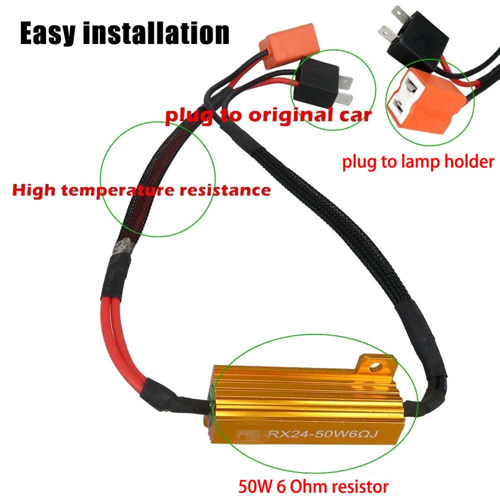 2 uds H7 50W 6Ω LED Canbus resistencia de carga advertencia decodificador de cancelador libre de Error luz LED coche resistencia de carga DC 12V Auto Accesorios