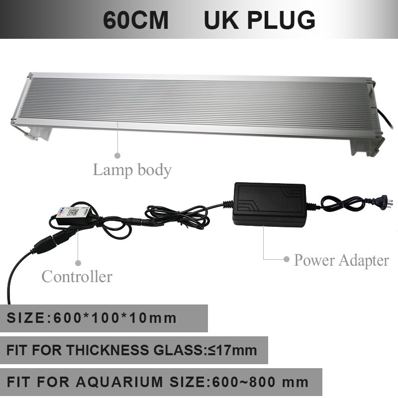 Zhongji 30-80Cm Rgb Led Aquarium Verlichting Plant Marine Vis Aquarium Lichtpunt Lamp Voor Aquarium Led Verlichting houder Timer