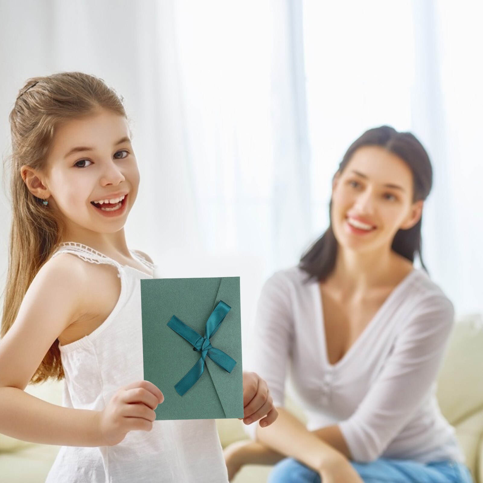 8pcs Bowknots Paper Envelope Pearlescent Postcards Envelops Cards Packing Envelope