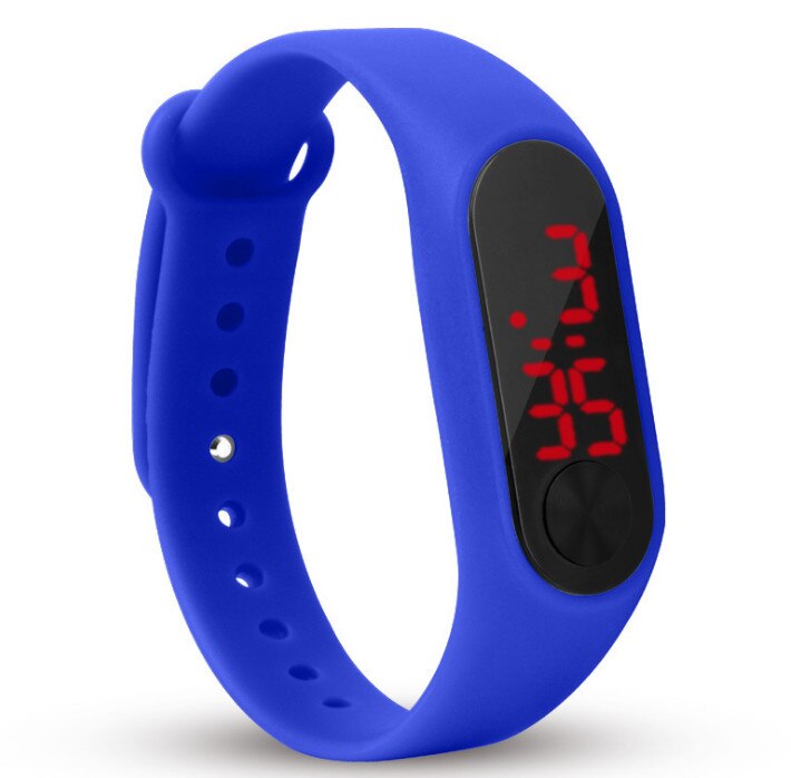 Reloj Led deportivo para niños, Reloj Digital para hombres y mujeres, pulsera de poliuretano para niños, Reloj electrónico para niños y niñas Reloj Digital Reloj Nino: Azul