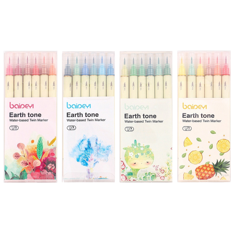 30 Farben Dual Spitze Marker Stifte, Flosse eliner und Aquarell Pinsel Stifte für Kunst skizzieren Kalligraphie oder Zeitschriften Zeichnung Färbung: Licht Grün