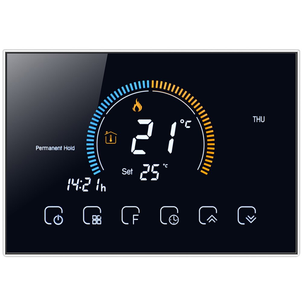 1 Set Smart Thermostaat Standaard Vloerverwarming Thermostaat Digitale Thermostaat: Black