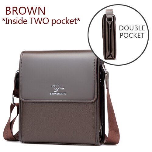 Aankomst Zakelijke Mannen Messenger Bags PU Lederen Vintage Mannen Schoudertas Man Crossbody bag: BROWN-2