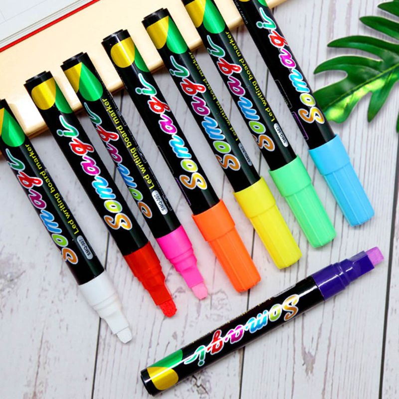 8 farben Textmarker Leuchtstoff Flüssige Kreide Marker Neon- Stift Für LED Schreibtafel Tafel Glas Malerei Graffiti Büro