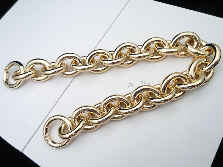 Metalowe torba na łańcuszku pasek torebka Handmade akcesoria kopertówka paski duże O pierścień Aluminium łańcuchy małe torba okrągły zapięcie wysokiej jakości: gold / 110cm