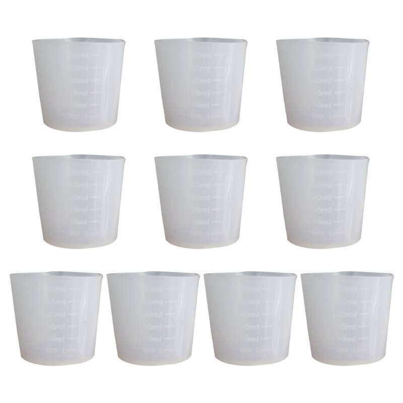 10 Pcs 30Ml Siliconen Maatbekers Handgemaakte Diy Kristal Epoxy Sieraden Maken Gereedschap Lijm Hars Gemengde Meten Gadgets