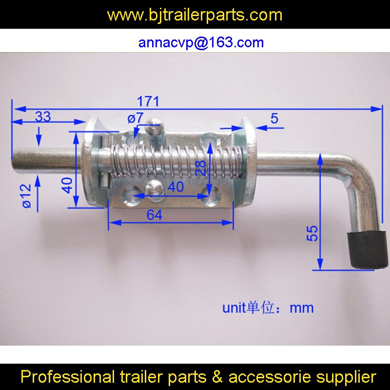 CVP Tailgate Latch Fastener Lock Spring Loaded 12mm x 171mm spring loaded catches,Truck Trailer Ute