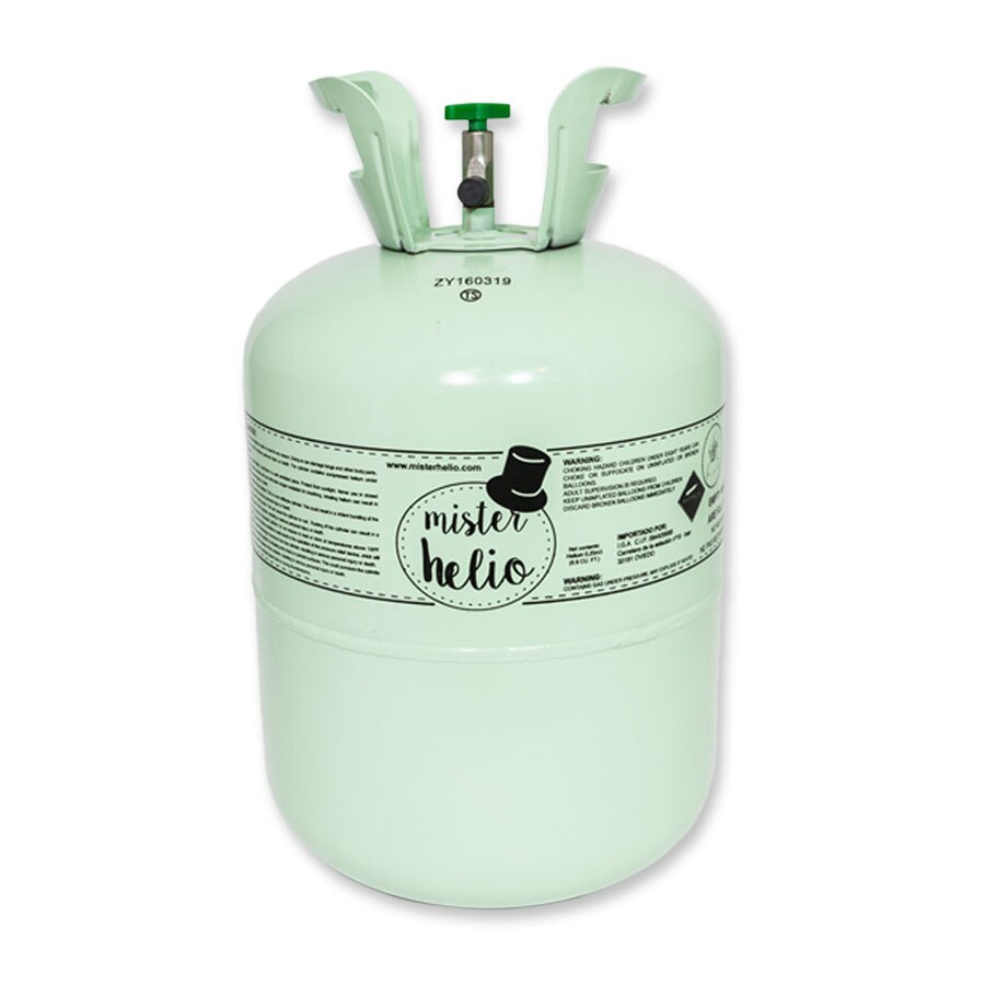 Bombona de Helio Desechable, botella de Helio para 30 Globos Incluidos, Mister Helio