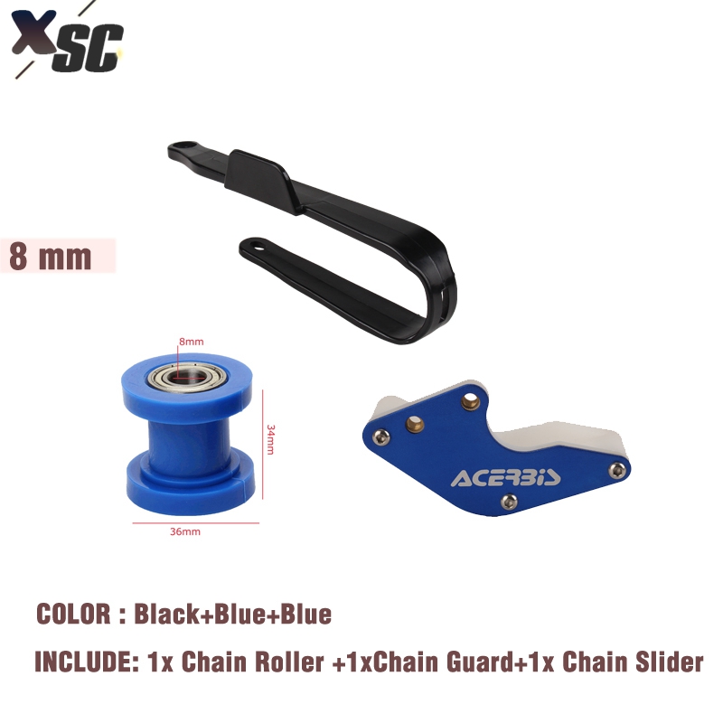 Motorcycle Swingarm Protection Chain Slider Rear Cover Chain Protector Guard Guide Roller Wheel Guard Set Pit Dirt Bike Racing: Champagne