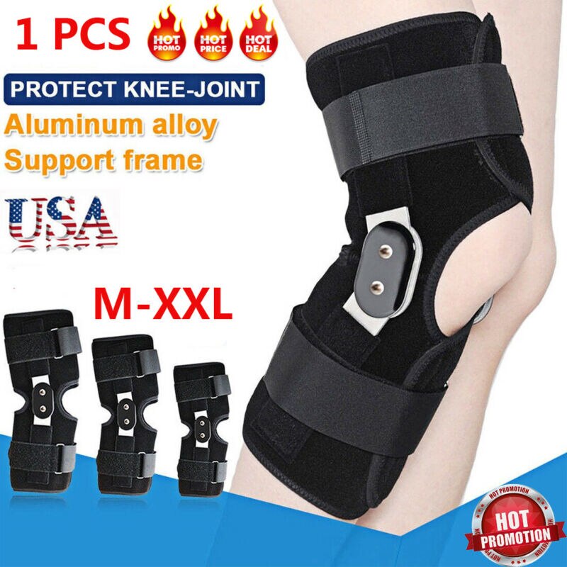 1pc hængslet knægigtstøttebeskyttelsesstabilisatorrem wrap sport knæpuder bøjle voksne sport knæærmet støtte