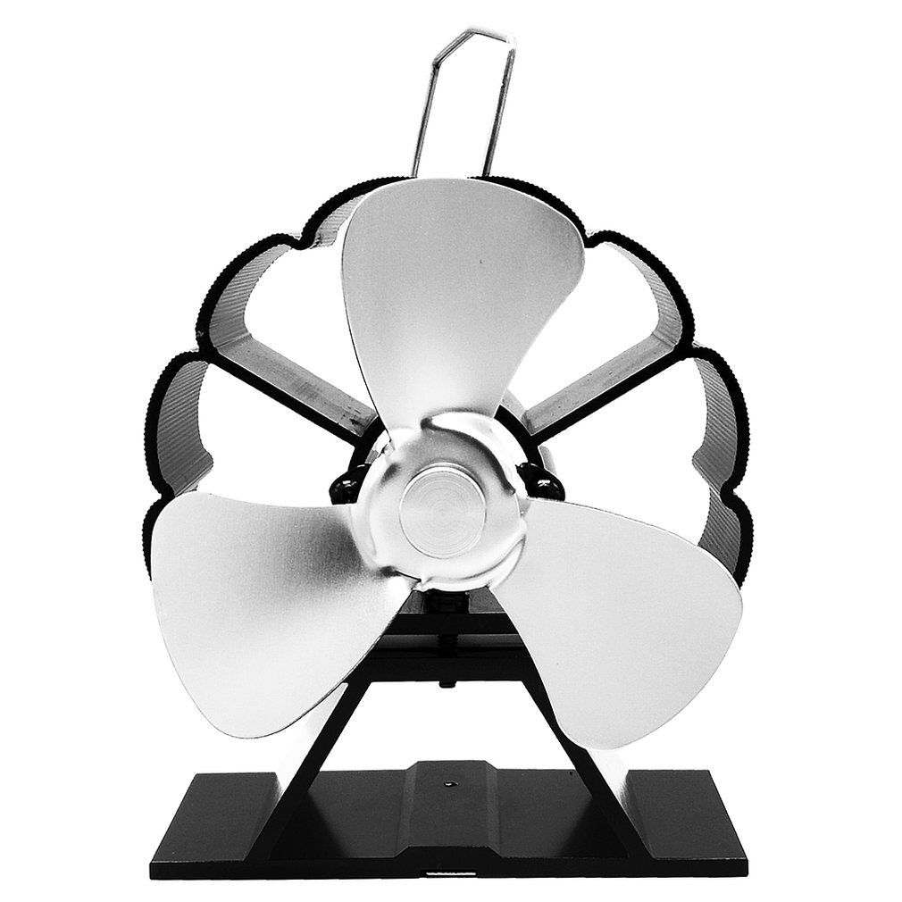 Poele impuissant ventilateur soufflant poele ventilateur poele a bois pour cheminee bruleur a bois ventilateur Eco alimenté ventilateur de cheminée ventilateur thermique: Silver 3 Blades