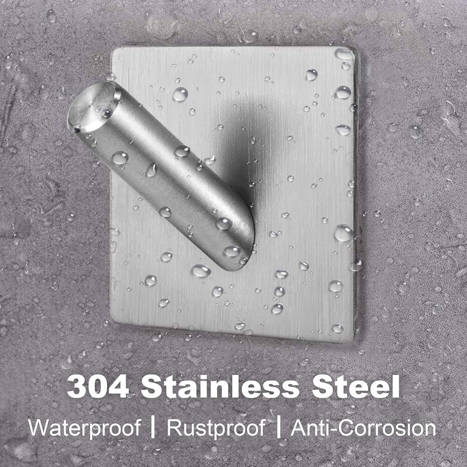 Weirun SUS304 - Estante Para Llaves De Acero Inoxidable 3M Autoadhesivo Con 4 Ganchos, Organizador De Almacenamiento De Garaje, Para Baño, Cocina, Soporte De Pared, Estilo Contemporáneo, Acabado