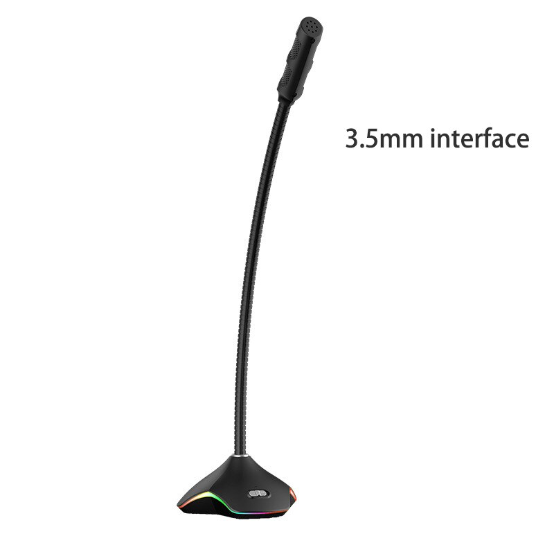 Simple Microphone For PC Computer Laptop Notebook Desktop Skype Gaming USB Microphone Web Flexible Noise Canceling Mic: black 3.5mm