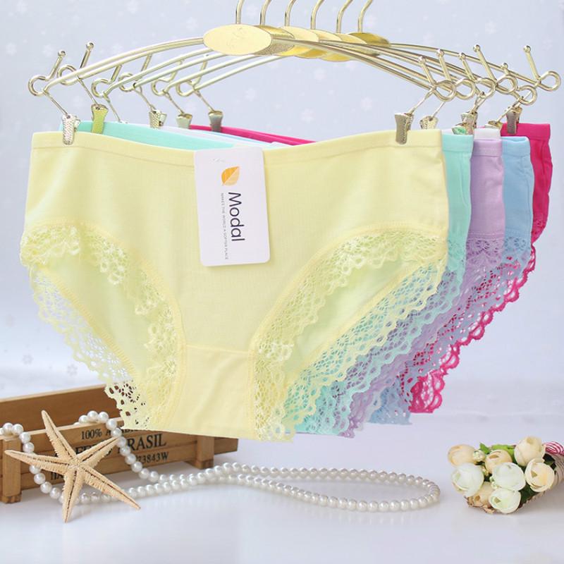 8pcs Laciness Girl Shorts Briefs Modal Cotton Buds Lace Underpants Slim Panties Girls Teenagers