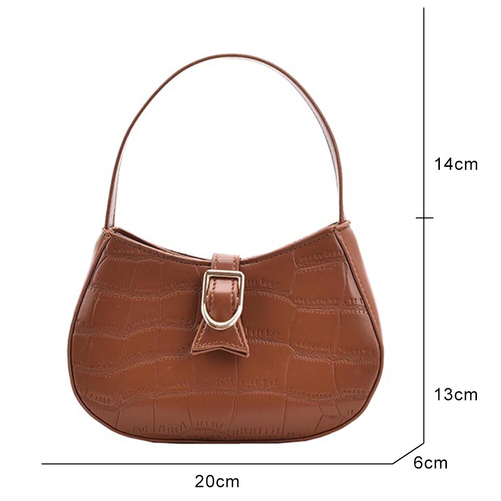 Retro Vrouwelijke Schoudertas Steen Patroon Crossbody Tas Voor Vrouwen Hoge Textuur Pu Leer Eenvoudige Veelzijdige Dame Tas kleine