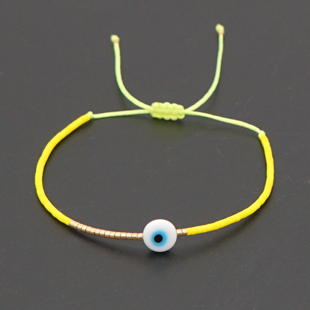 Bransoletka z greckim oczkiem bransoletka z tureckim nazarem String proste bransoletki dla kobiet mężczyzn koraliki Miyuki biżuteria Pulsera mal de ojo: H