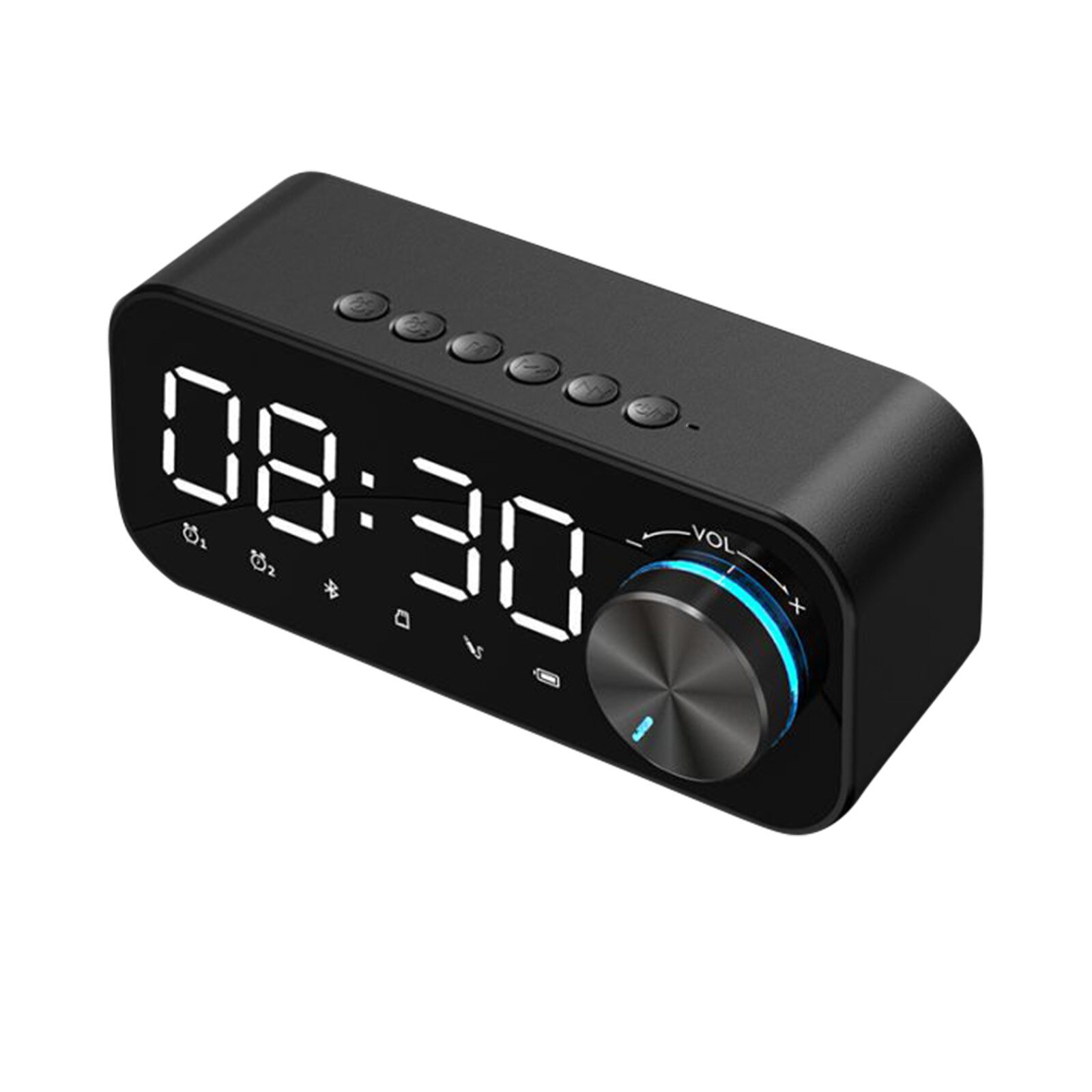 Bluetooth Digital Alarm Clock+Charging Cable Dual Alarm Clock Bluetooth Speaker Digital LED Wireless Subwoofer Music Player c50: A