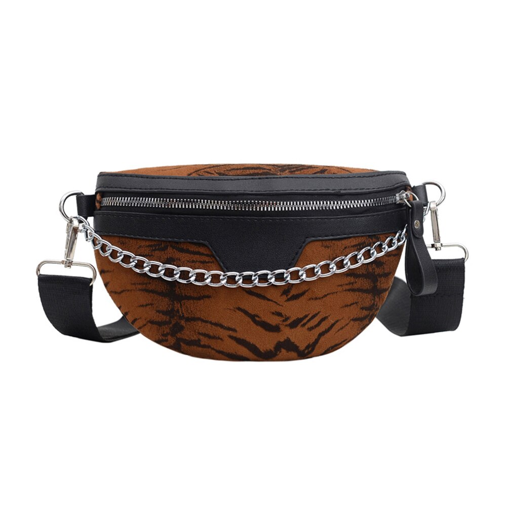 Bolsa de pecho de piel sintética con animales para mujer, bolsa de cinturón bandolera con cremallera, bolso de pecho clásico Vintage: B