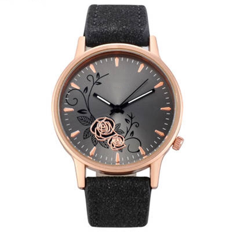 1Pcs Vrouwen Horloges Frosted Lederen Band Bloem Prachtige Dames Klok Leeftijd Meisje Horloge Gmt Relojes Mujer Bayan Saat: B