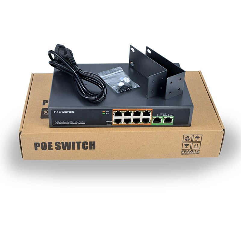 Poe Netzwerk Schalter PSE108EX 150W 48V 8 Hafen 10/ 100M Plus 2 Aufwärtsverbindung Schalter 8 Hafen Poe netzwerk Schalter (uns-stecker)