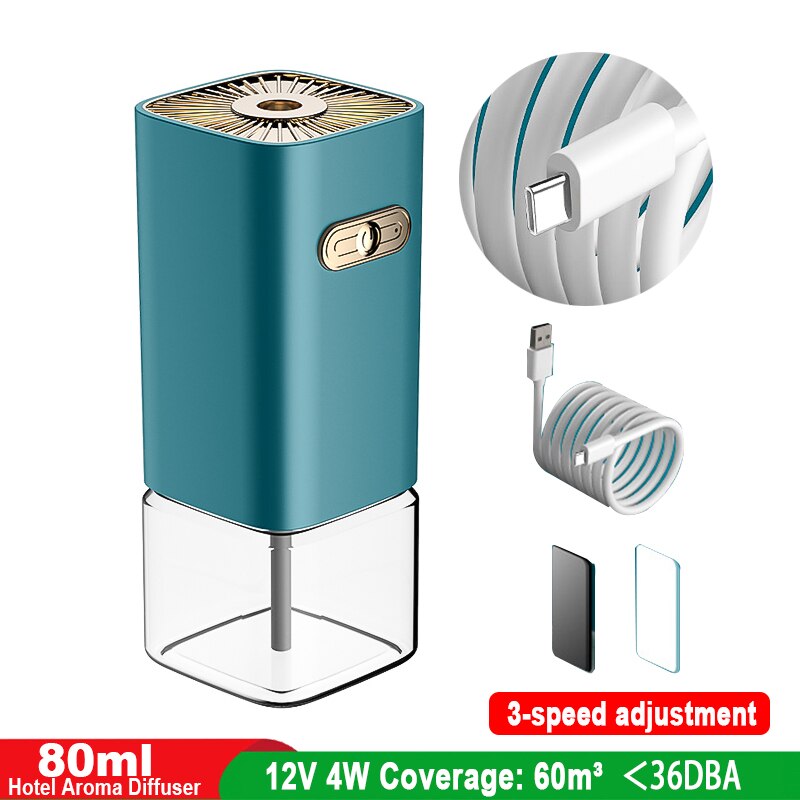 80ML Electric Aroma Diffuser With Timer Automatic Sprayer Air Purifier Rechargeable For Family Hotel Car