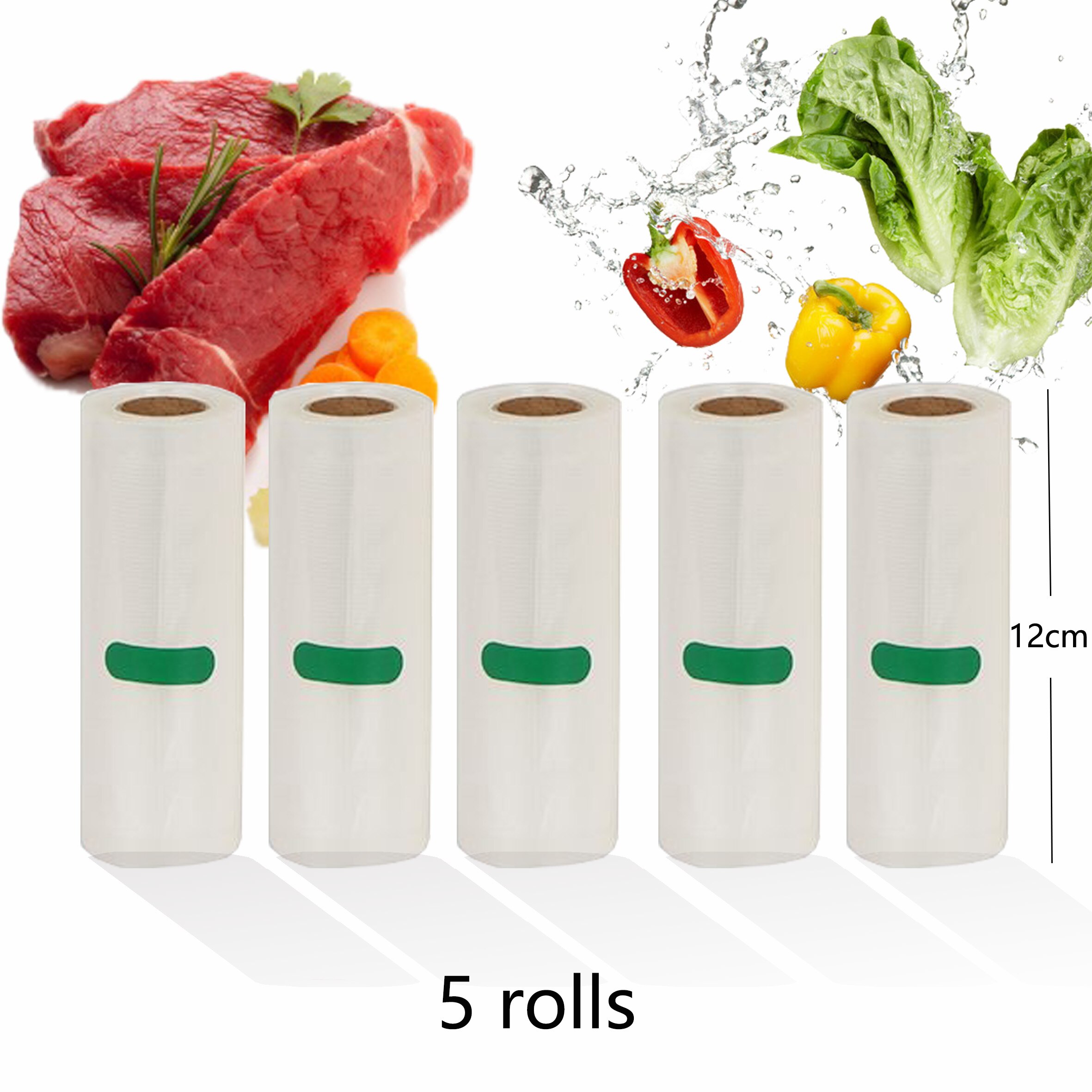 Household Kitchen Food Vacuum Bag Storage Bags For Vacuum Sealer Vacuum Packaging Packer for Food 12/15/20/25/28cm*500cm: 12cm