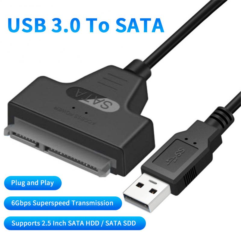 Kabel USB Sata 3 robić Usb 3.0 Kable komputerowe Złącza adapter Usb 2.0 Sata Obsługa 2,5-calowego dysku twardego Ssd Hdd