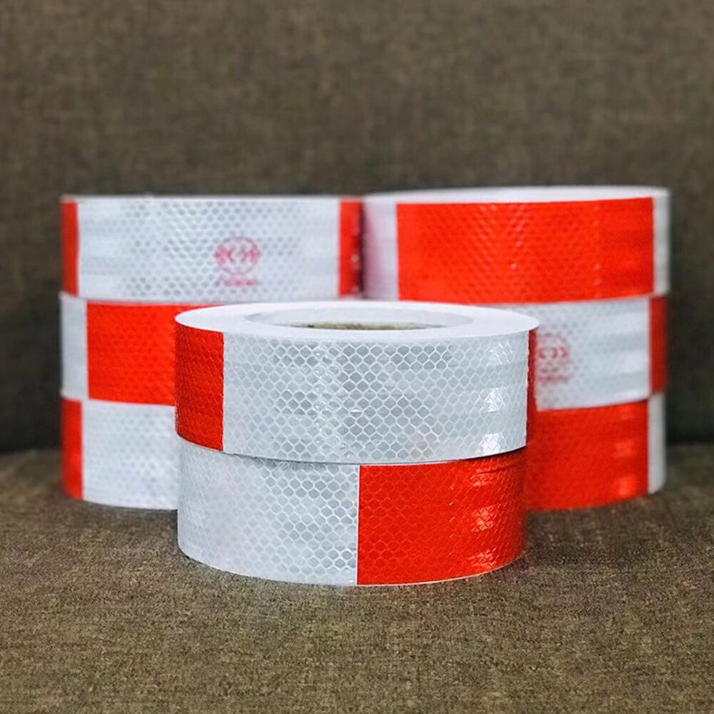 Car Truck Reflective Tape Sticker Warning Strip Sign Trailer Lorry Night Driving Safety Red White Roll Reflective Strips 45m 30m