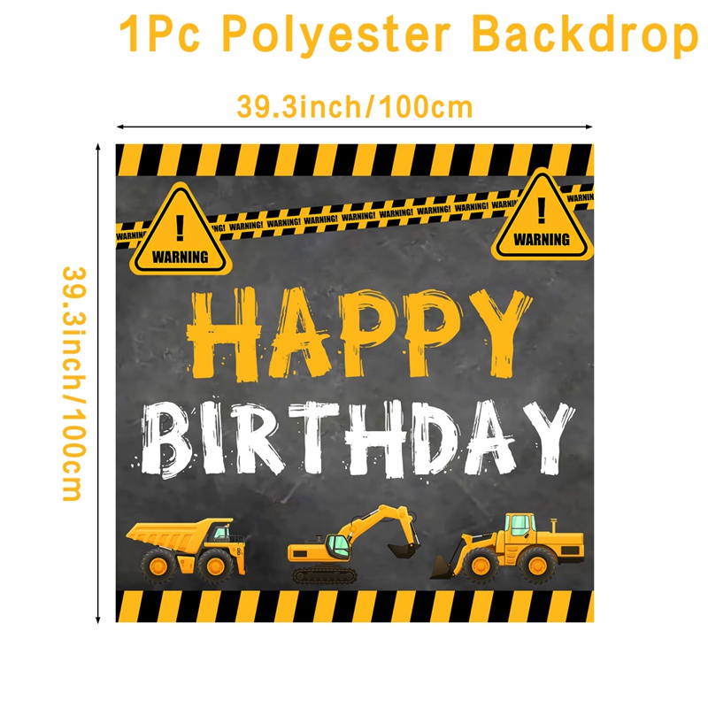 Construction Balloon Backdrop Disposable Tableware Birthday Decor Boy Excavator Truck Tractor Construction Birthday Party Decor: plum