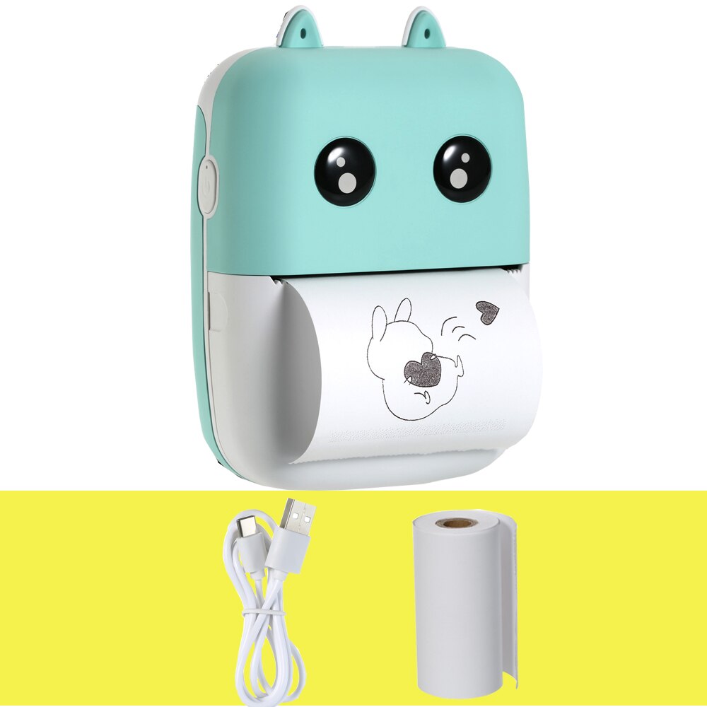 Aibecy-Mini imprimante thermique de poche, 58mm, imprimante BT sans fil, 200dpi, avec 1 rouleau de papier thermique, pour impression d'étiquettes photos et mémos: GR-1 Roll