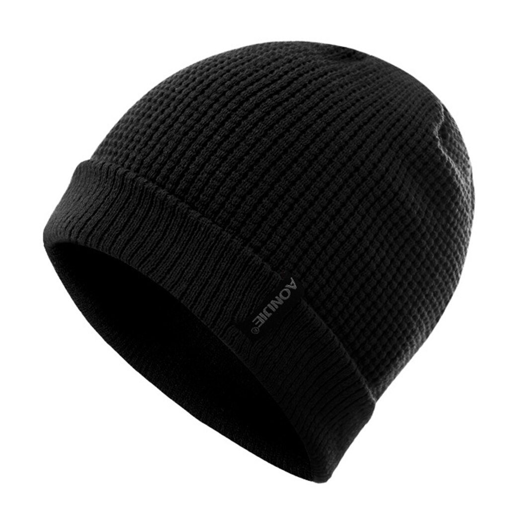 Unisex Solid Color Winter Knitted Beanies Hip-hop Snap Slouch Outdoor Hat Men Women Skiing Warm Cap