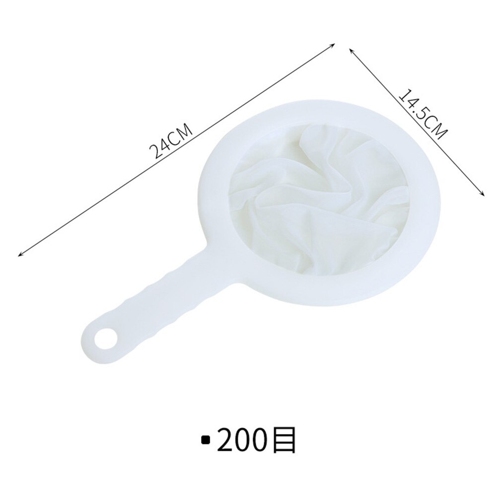 Passoire Super Fine en Nylon réutilisable, 100/200/400 mailles, avec poignée, pour le jus de miel, le thé, le lait de soja et le café: Strainer 200 mesh 