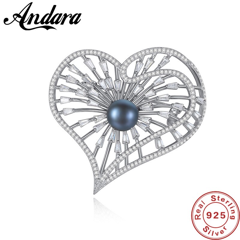 Luxo requintado 100% 925 prata esterlina um amor broches para mulheres banquete casamentos broches pinos presentes