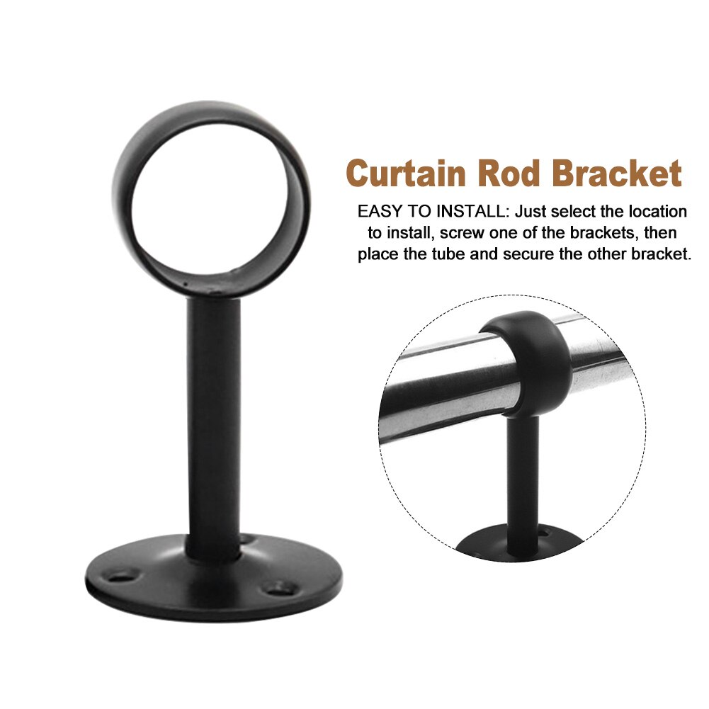 Heavy Duty Bedroom Wall Stainless Steel Home Hardware Flange Socket Accessories Ceiling Mount Easy Install Curtain Rod Bracket