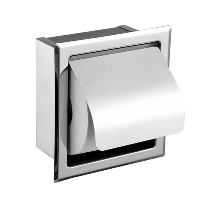 Stainless Steel Recessed Toilet Paper Holder Wall Toilet Paper Holder,Modern Style Toilet Paper Holder,Recessed Tissue Roll