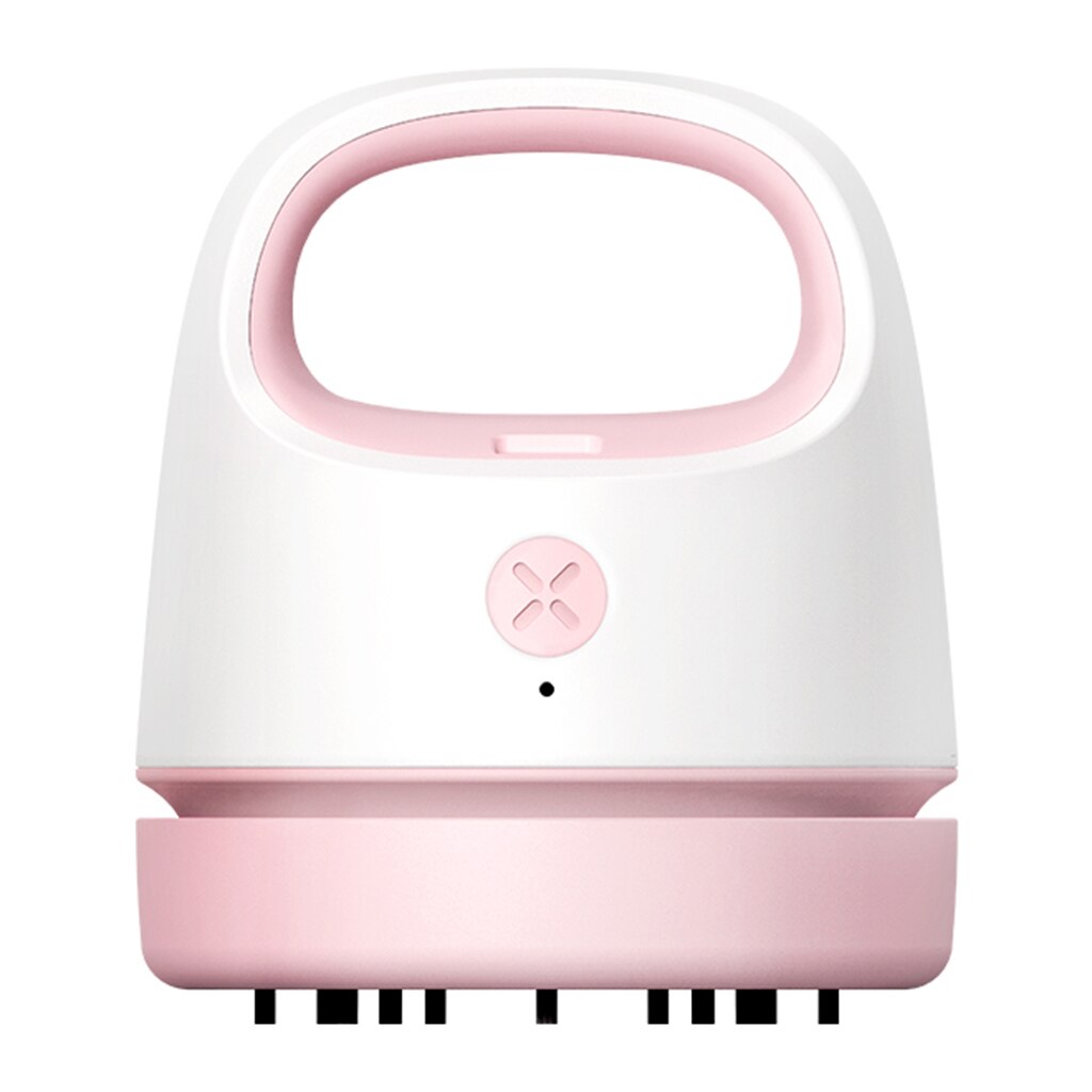 Portable Mini Vacuum Cleaner Office Desk Dust Table Sweeper Desktop Cleaner With Clean Brush Dust Busters Cordless Rechargeable: Pink