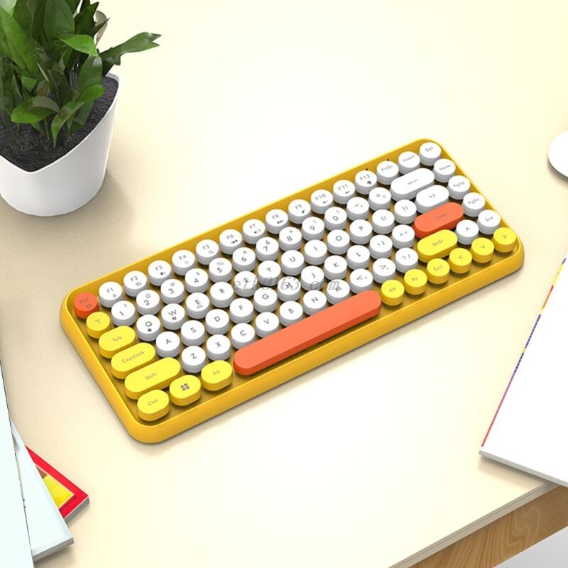 Ajazz 308i clavier sans fil Bluetooth bouchon de clé ronde clavier de jeu avec 84 touches pour les systèmes iPhone/an-droid/Windows