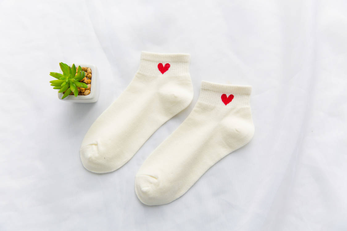 Women Socks Love Heart Cute Female Short Sock Kawaii Cotton Summer Autumn Girls Sock Meias Ankle Sox Calcetines Mujer Girls: GRAY