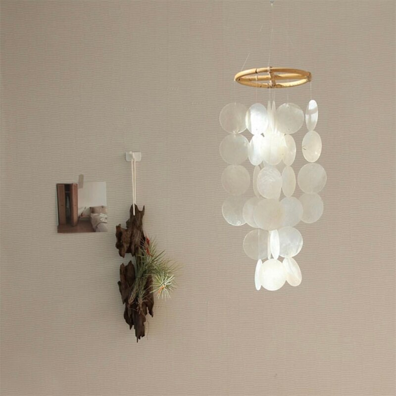 Carillón de viento de concha de estilo nórdico para decoración de la habitación del hogar, campanilla colgante de pared, juguetes para niños, sonajero móvil en la cuna, creativos