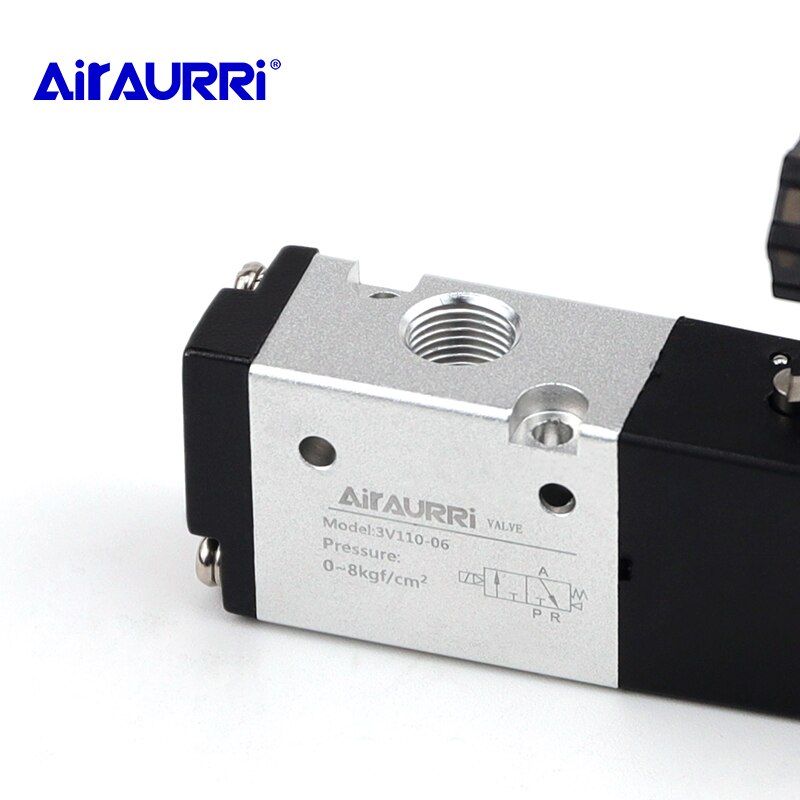 3 Way Pneumatic Air Solenoid Control Valve Alumium Body 3V110-06 12V 1/8" Solenoid Valve