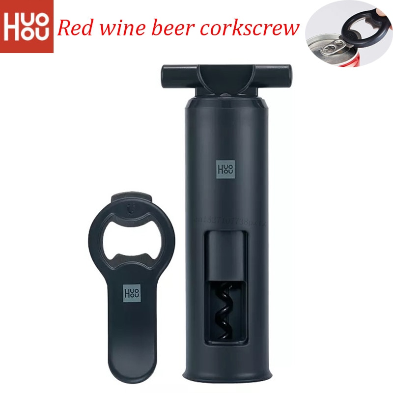 Huohou Mini Rode Wijn Fles Bier Opener Magnetische Aantrekkingskracht Kurkentrekker Foliesnijder Cork Out Tool