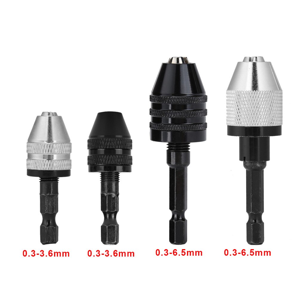 Keyless Drill Chuck 6.5mm Hex Shank Electric Screwdriver Drill Chuck Adapter Quick Change Converter Drill Bit Tool