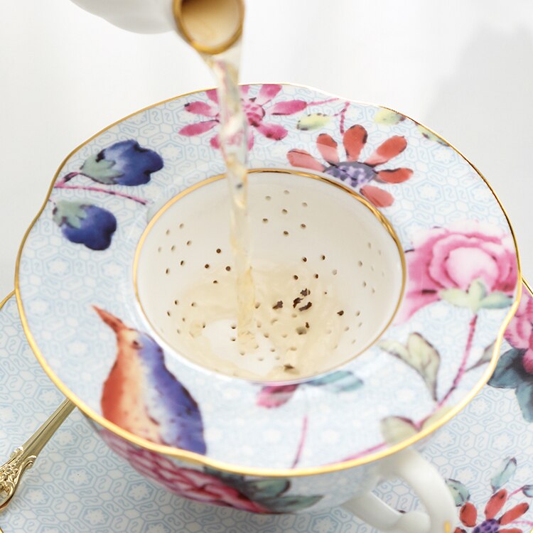 Tasse à thé anglaise de l'après-midi | Tasse de thé en porcelaine, à os céramique rétro pastorale européenne service à thé pour la maison