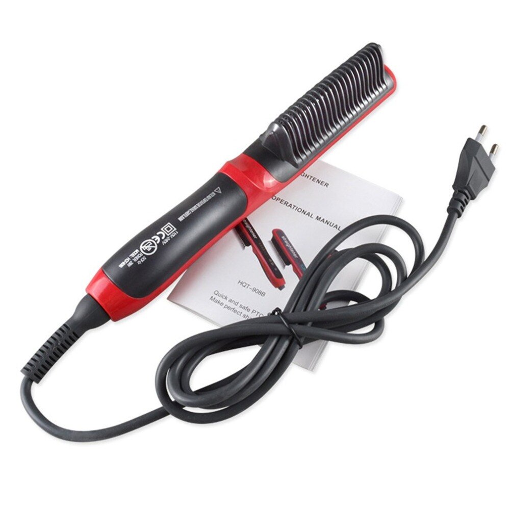 Cepillo de pelo multifuncional para alisar Barba, alisador de barba eléctrico, alisador peine, herramientas de Peinador rápido