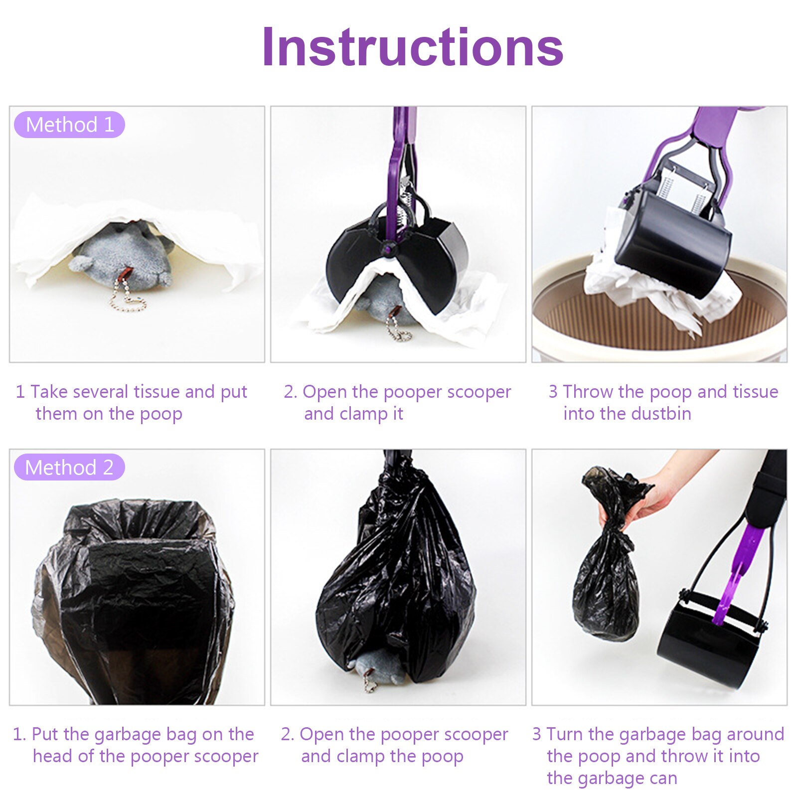 Pet Pooper Scooper Long Handle Dog Poop Scooper Jaw Poop Scoop Shovel Pick Up Animal Waste Picker Pet Outdoor Cleaning Tools